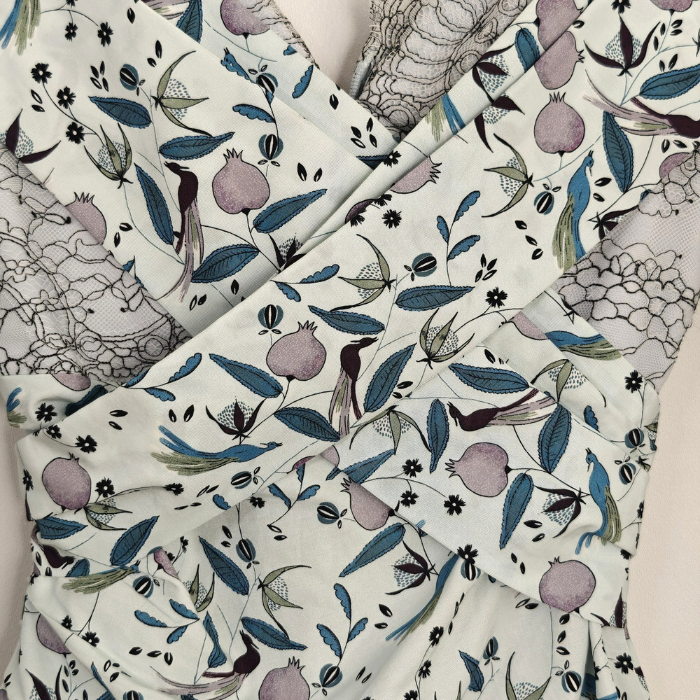 Acler Mini Wrap Dress Size 2 Botanical Floral Cotton Silk Lace Cottagecore Boho - Picture 3 of 16